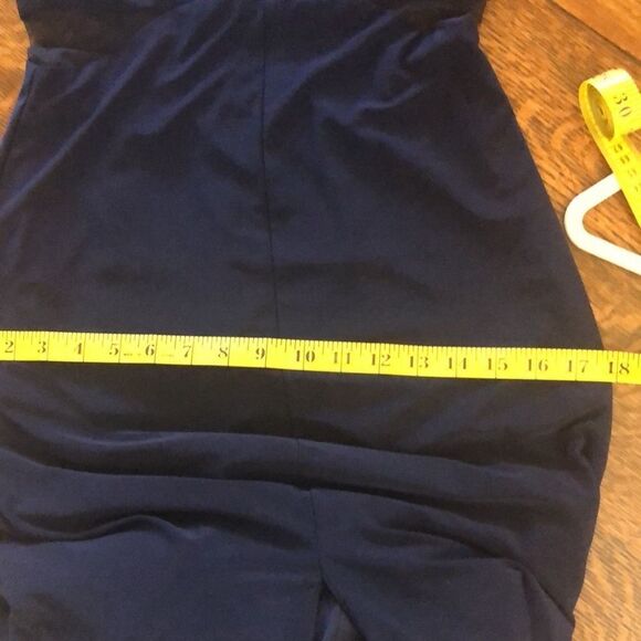 Xscape Navy Blue Off Shoulder Maxi Dress Sz 2 Black Tie, Wedding, Gala - Picture 14 of 16